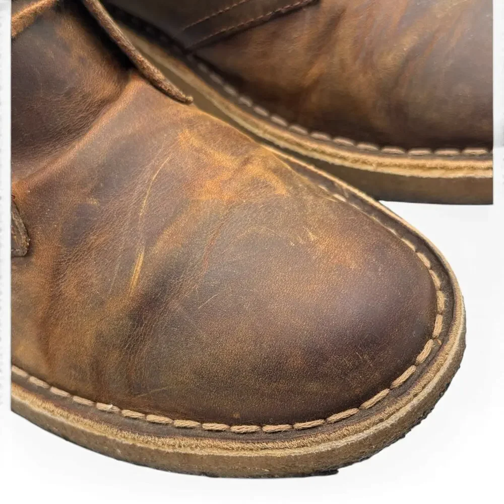 Clarks Originals Desert Boot Mens 10 Beeswax Brown Leather Chukka Crepe Sole